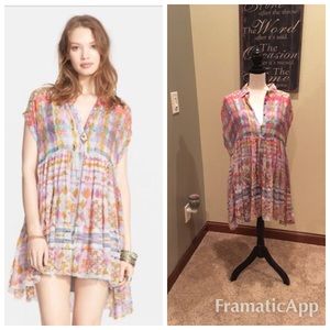 Free People Extreme Shirtdress Multi Combo Small